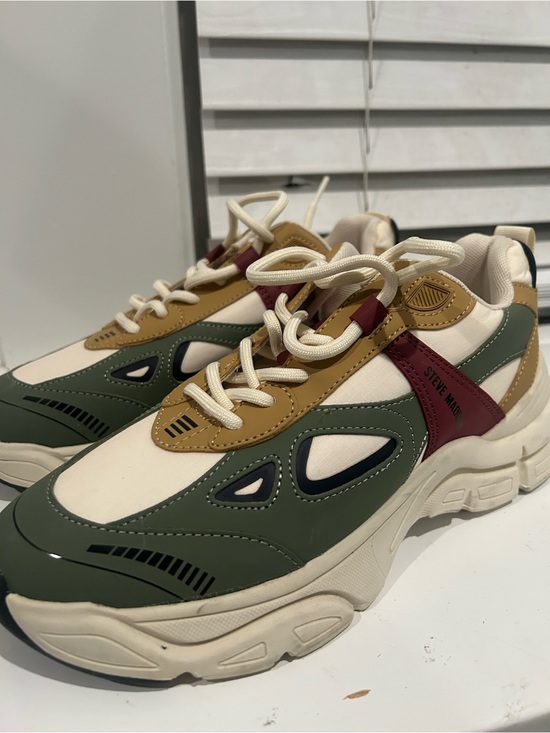 Steve Madden Shoes - Steve Madden Multi-Color Chunky Sneakers — Olive, Cream & Burgundy